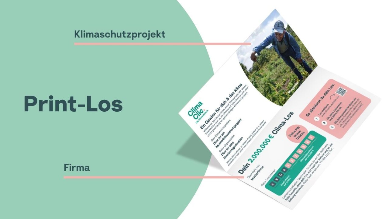Print-Geschenklos mit Beschreibung für Geschäftskunden Innenansicht
