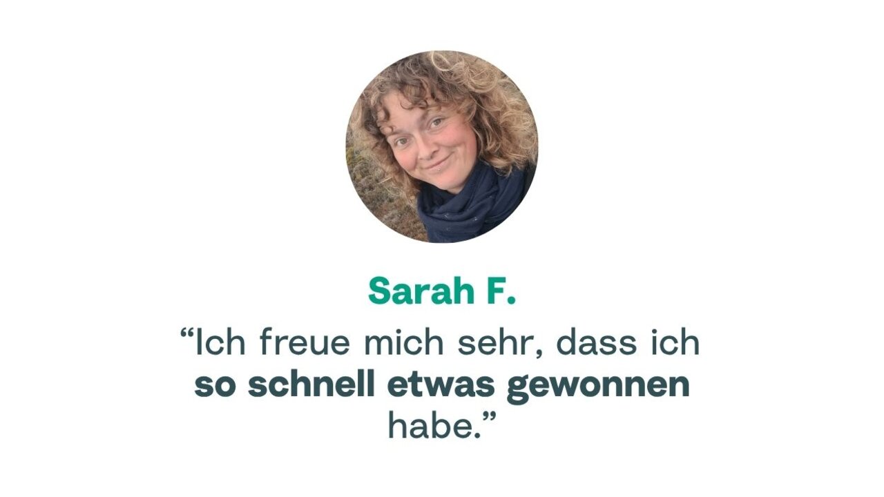 Kundenstimme von Sarah zur Klimalotterie ClimaClic