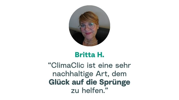 Kundenstimme von Britta zur Klimalotterie ClimaClic