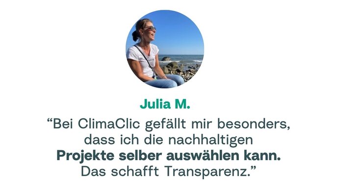Kundenstimme von Julia zur Klimalotterie ClimaClic