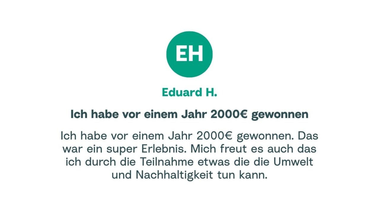 Zitat von Eduard über seinen Gewinn bei ClimaClic