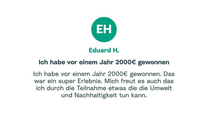 Zitat von Eduard über seinen Gewinn bei ClimaClic
