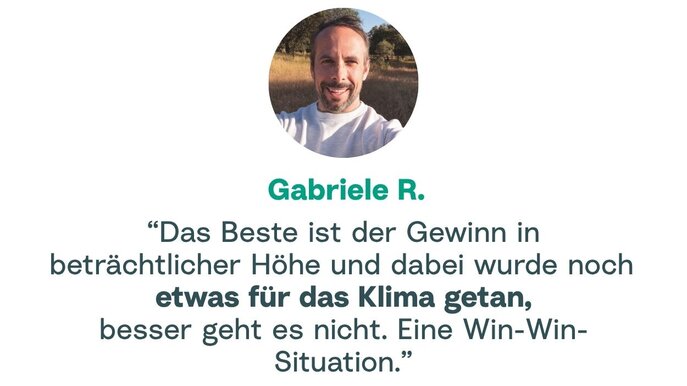 Kundenstimme von Gabriele zur Klimalotterie ClimaClic