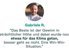 Kundenstimme von Gabriele zur Klimalotterie ClimaClic