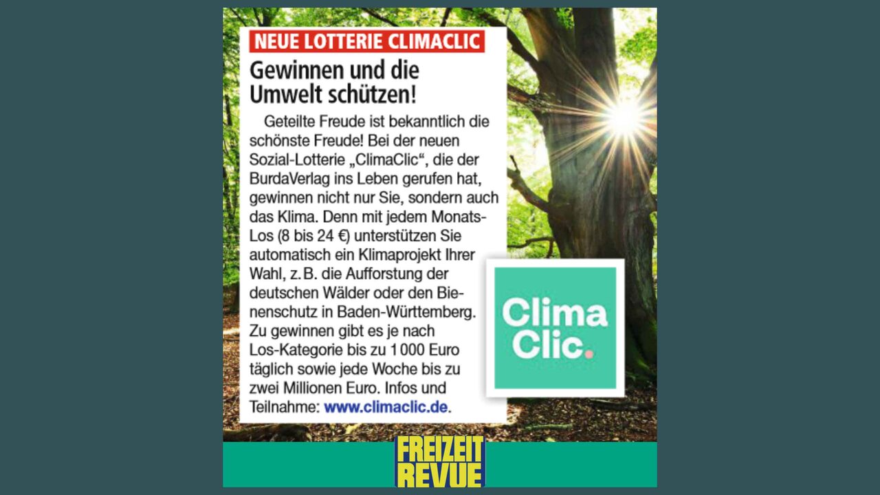 Artikel in FREIZEIT REVUE über die Erfahrungen mit ClimaClic