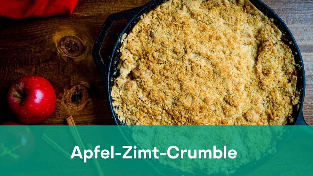 Rezept für vegetarisches Apfel-Zimt-Crumble